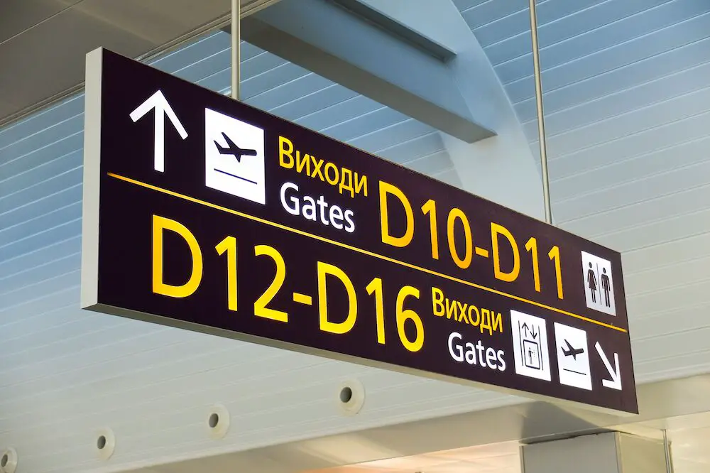 Airport signboard