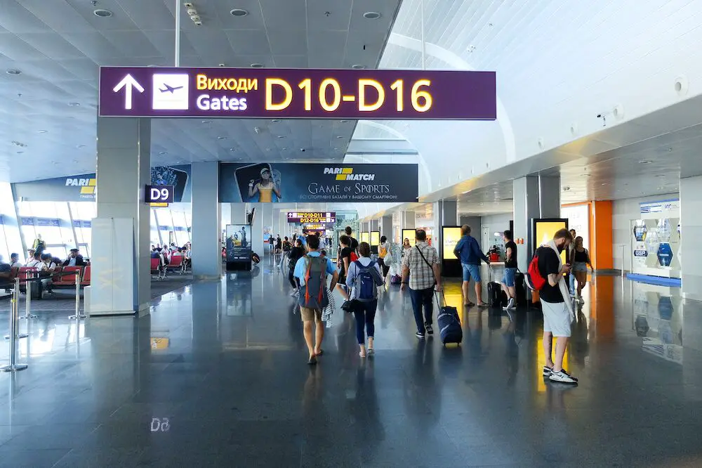 Departures terminal at an airport