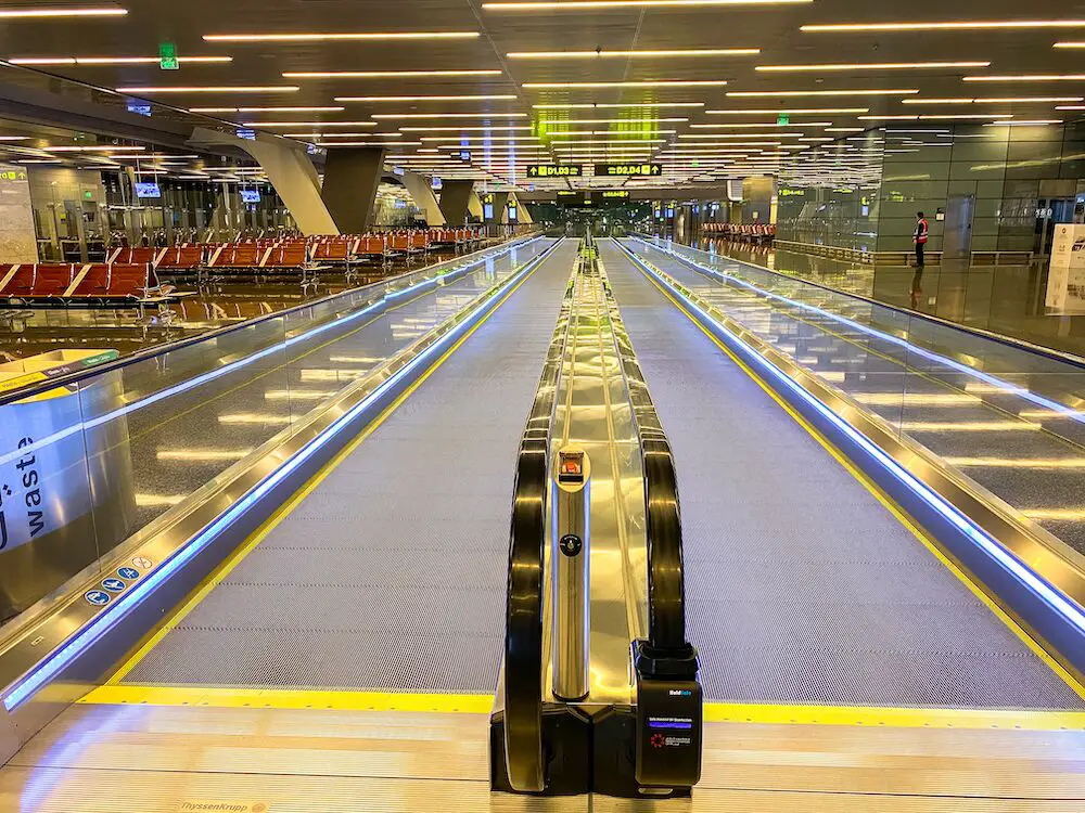 Moving walkway in Doha Airport