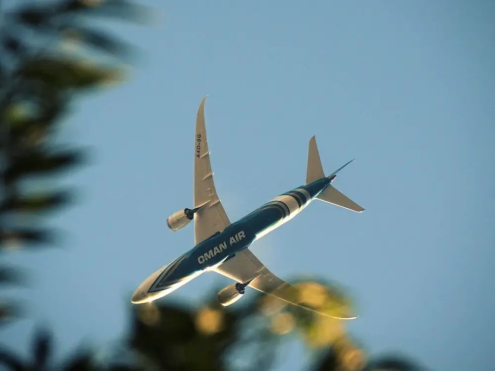 Oman Air Airplane in the Sky