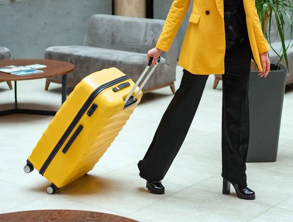 Person pulling a suitcase