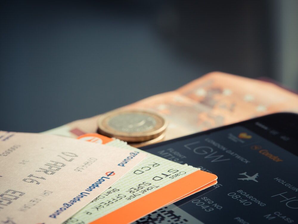 Boarding passes and money
