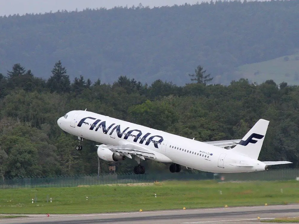 Finnair Airplane Taking Off