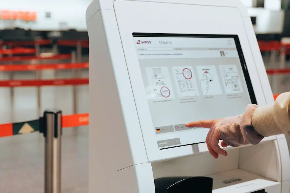 Printing boarding pass at a self service machine