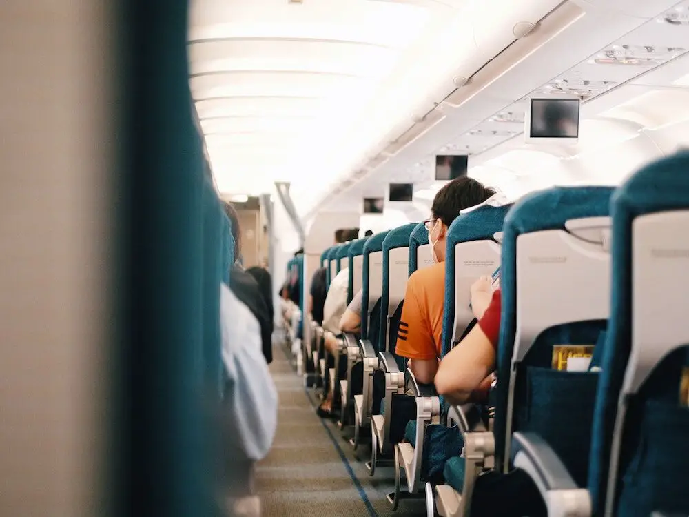 Air passengers on a plane