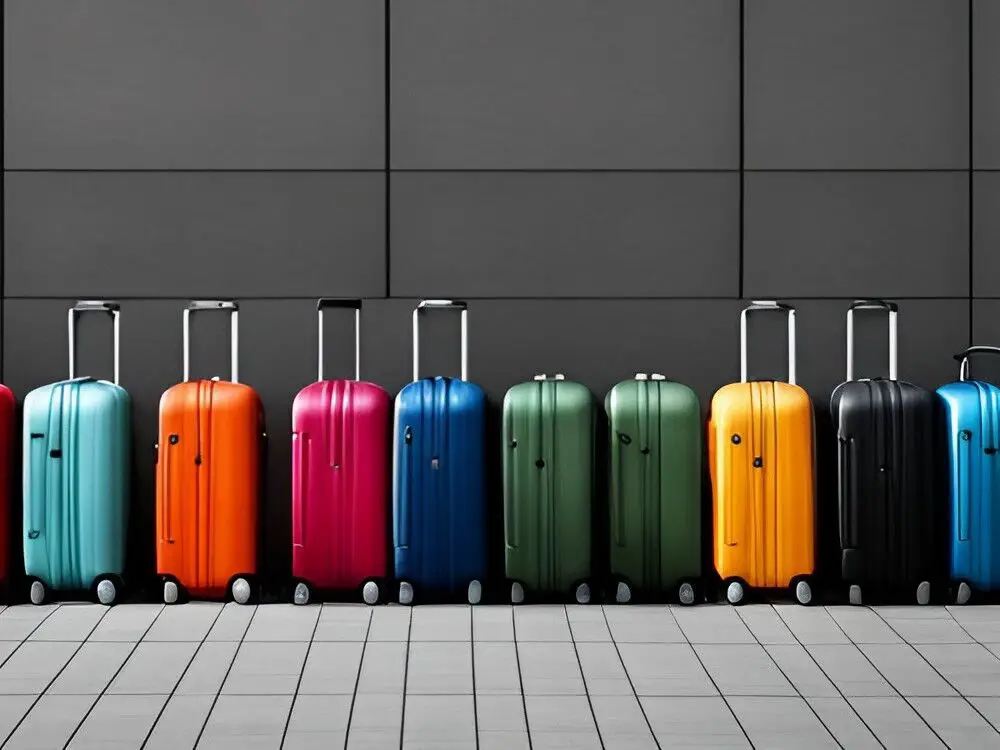 Colorful suitcases at the airport